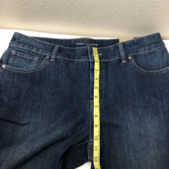 Chico’s Cotton Blend Midrise Straight-Leg Dark Blue Jeans 2 Short (12) - Picture 12 of 16